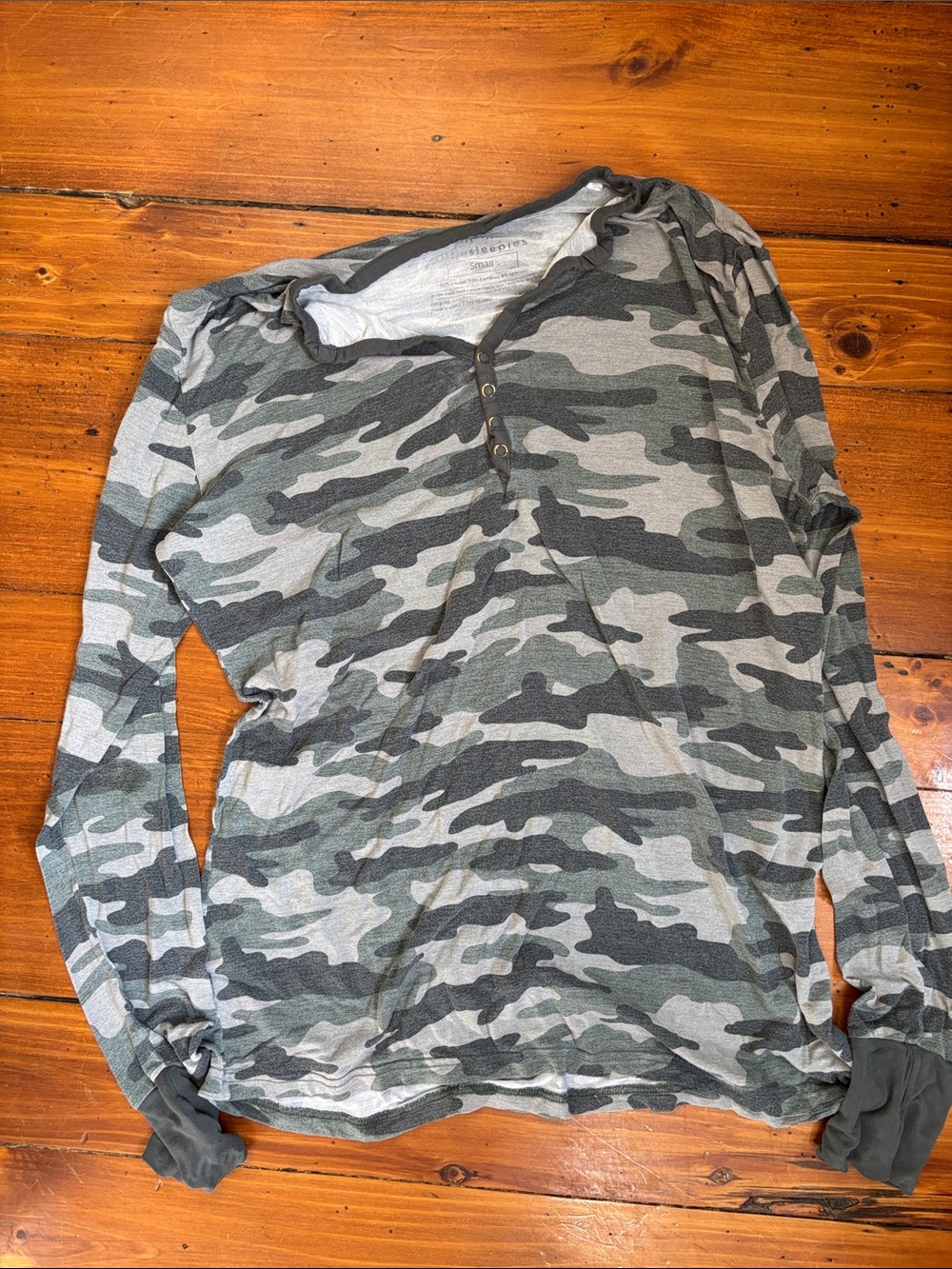 Little Sleepies vintage camo top
